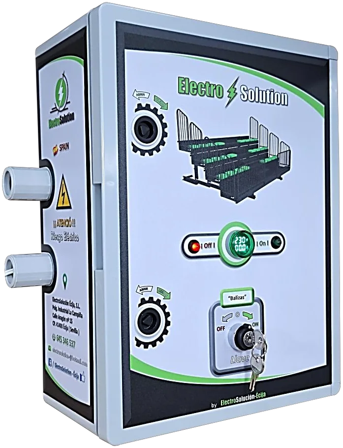Cuadro para balizado de gradas, con selector de llave