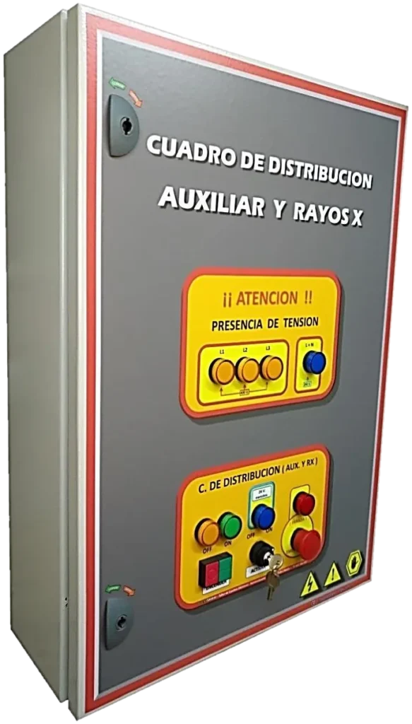 Cuadro de distribución auxiliar y rayos X, cerrado