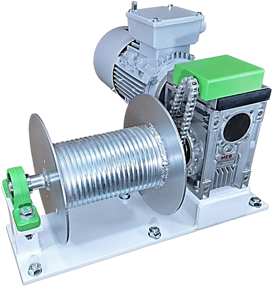 Motor-reductor de 1 CV con bancada y cabestrante